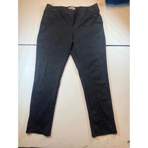 89th + Madison Womens Gray Leopard Print Sailor Button Ankle Pants Size L